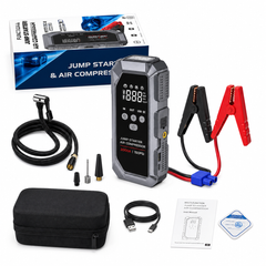Автомобильный стартер K3 600A &bull; Пусковое устройство 12V с компрессором 150 PSI, аккумулятором 12000 мАч, USB Power Bank и LED-светом