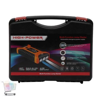 Пуско-зарядное устройство с компрессором для автомобиля красный JUMP STARTER JX27 &bull; Портативный стартовый аккумулятор 99800 мАч для авто и гаджетов