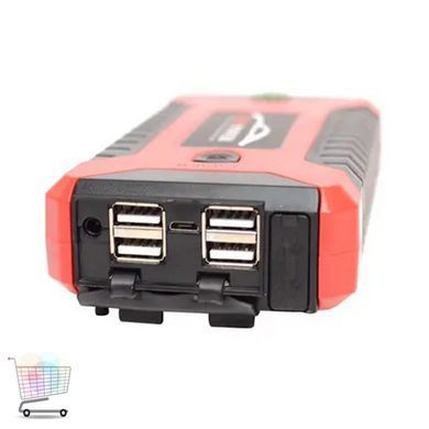 Пуско-зарядное устройство с компрессором для автомобиля красный JUMP STARTER JX27 &bull; Портативный стартовый аккумулятор 99800 мАч для авто и гаджетов