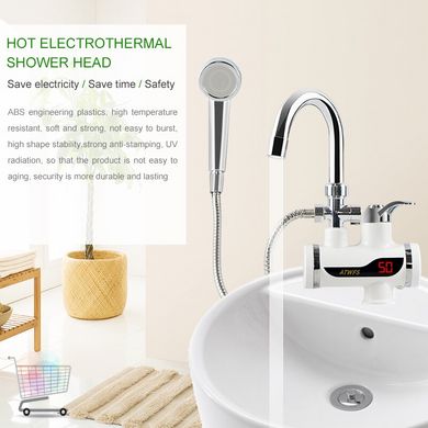 Проточний водонагрівач з душем Water Faucet & Shower · Кран - бойлер миттєвого нагрівання води з LCD дисплеєм