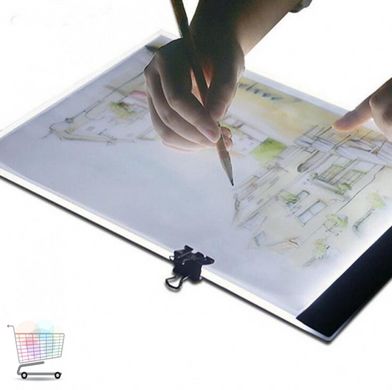 Графический планшет для рисования с LED подсветкой А4 световой экран – доска для создания и копирования русунков