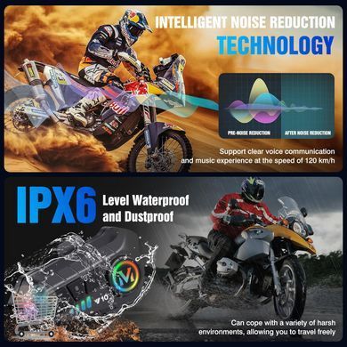 Мотогарнітура Y10 з довгим часом роботи та Type-C зарядкою ∙ Y10 Bluetooth 5.3 гарнітура для комфортного спілкування під час їзди