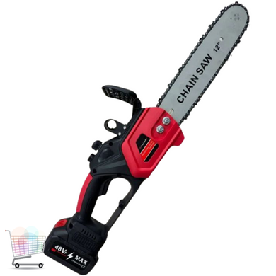 Аккумуляторная цепная пила Chain Saw 48V с двумя шинами 12" и 16" &bull; Универсальная бесщёточная пила для дачи и строительства