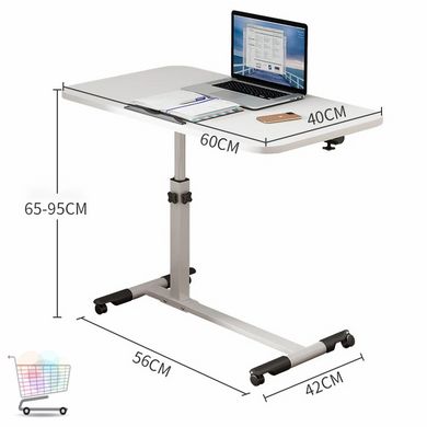 Стол для ноутбука с регулировкой высоты · Портативный складной прикроватный столик на колёсиках с цельной столешницей