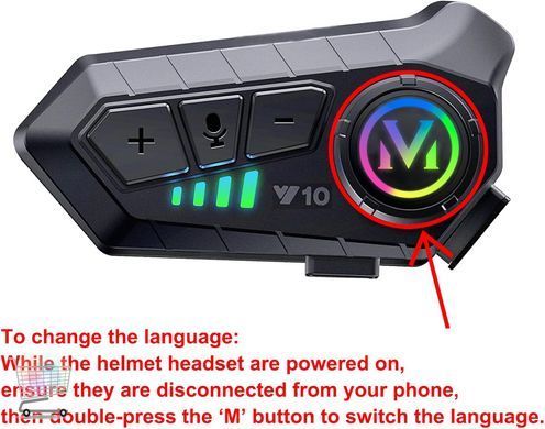 Мотогарнітура Y10 з довгим часом роботи та Type-C зарядкою ∙ Y10 Bluetooth 5.3 гарнітура для комфортного спілкування під час їзди
