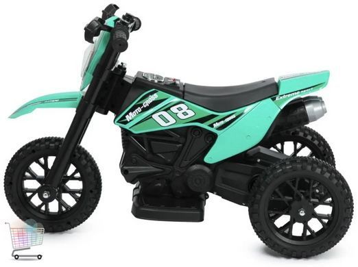 Дитячий електричний мотоцикл Cool Mountain 26X-130 зелений з батьківським пультом &bull; Акумуляторний електромотоцикл для дітей 2&ndash;5 років Cool Mountain 26X-130 з LED, музикою та USB зелений