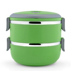 Набір контейнерів для зберігання продуктів Lunchbox Three Layers Ланчбокс для їжі з нержавіючої сталі 2 в 1
