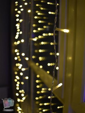 Гірлянда штора Водоспад на вікно Теплий білий колір свічення, 3х2м 240 LED з конектором