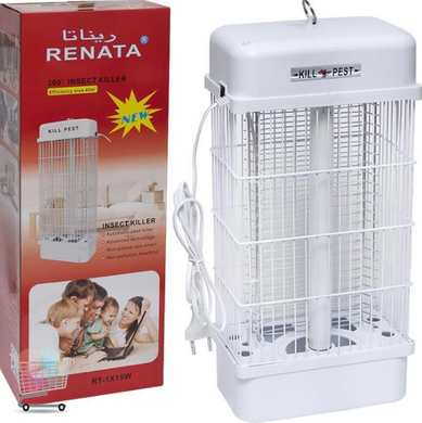 Москитная лампа Renata Electric Insect Killer RT1X15W, 15 Вт · Электрическая ловушка - уничтожитель насекомых, от сети 220