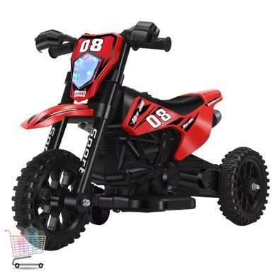 Дитячий електричний мотоцикл Cool Mountain 26X-130 червоний з батьківським пультом &bull; Акумуляторний електромотоцикл для дітей 2&ndash;5 років Cool Mountain 26X-130 з LED, музикою та USB червоний