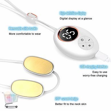Імпульсний масажер Neck Massager EMS DZ-02 з підігрівом &middot; Бездротовий електромасажер &ndash; міостимулятор для шиї та тіла з 5 режимами роботи