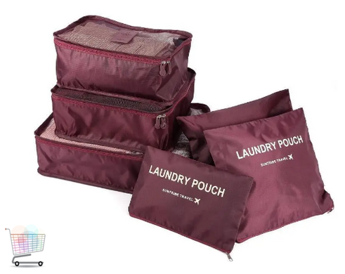 Комплект органайзерів для речей Laundry Pouch, 6 сумочок на застібках
