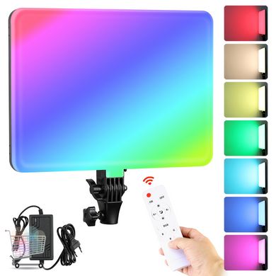 Студийный свет RGB LED-панель PM-26 · Видеосвет для фото, видео · Светодиодная LED лампа для съемок  