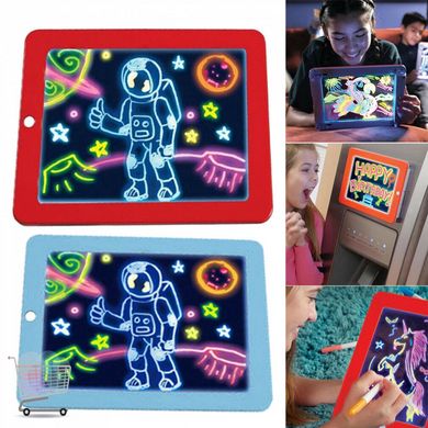 Волшебная светящаяся доска - планшет для рисования Magic SketchPad TV10019 с фломастерами и трафаретами ∙ Детский творческий набор для создания светящихся рисунков ∙ 8 режимов цветов