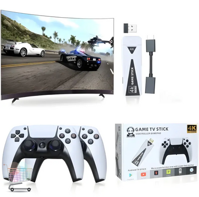 HDMI мини-консоль M15 с беспроводными контроллерами для двух игроков ∙ Ретро-игровая приставка M15 Game Stick 4K 64GB