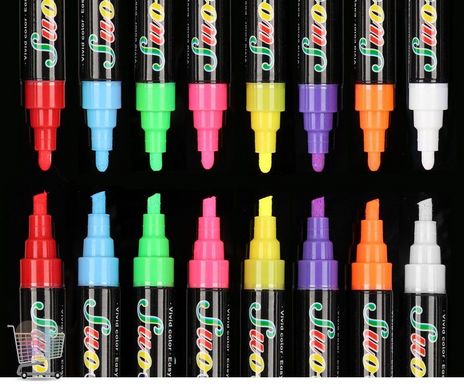 Набор маркеров для рисования на светящейся Led доске ∙ Флуоресцентные фломастеры, 5мм ∙ 8 штук
