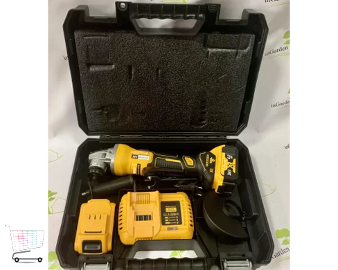 Акумуляторна болгарка 24V з 2 акумуляторами YELLOW &bull; Бездротова кутова шліфувальна машина для різання, шліфування та зачищення