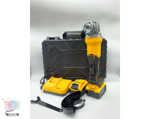 Акумуляторна болгарка 24V з 2 акумуляторами YELLOW &bull; Бездротова кутова шліфувальна машина для різання, шліфування та зачищення