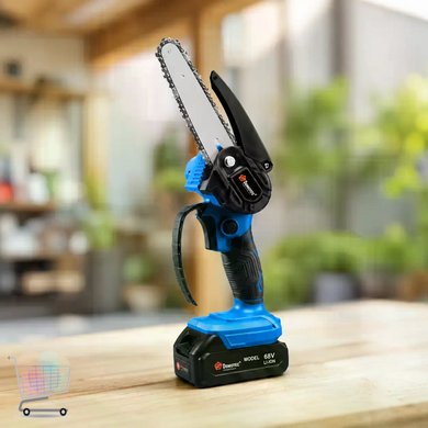 Аккумуляторная мини-пила DOMOTEC CHAIN SAW 6&Prime; 68V 8Ah для сада и обрезки веток &bull; Цепная садовая пила DOMOTEC CHAIN SAW 6&Prime; с аккумулятором для деревьев, дачи и древесины