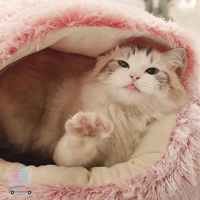 Лежанка для маленьких улюбленців з плюшевим покриттям Pet Sleeping Bag 5662 ∙ Затишна лежанка Pet Sleeping Bag 5662 для котів
