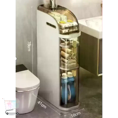 Шкаф-пенал 78&times;41&times;18 см &bull; Узкий напольный шкаф для ванной и туалета 78&times;41&times;18 см с секциями и колесиками
