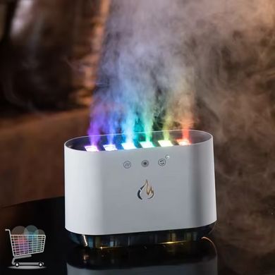 Портативний зволожувач повітря з підсвічуванням Color Flame RGB 115-257 · Настільний дифузор аромадифузор з імітацією диму