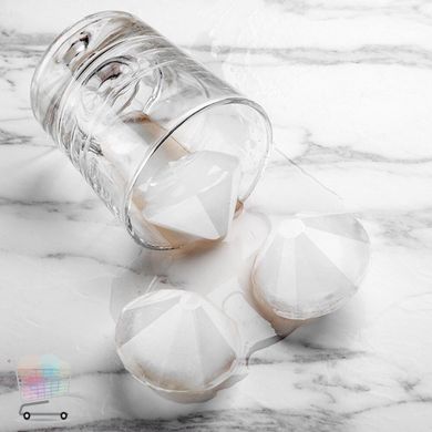 Силиконовая форма – лоток для кубиков льда Бриллиант ∙ Ледница Алмазы ∙ 4 ячейки