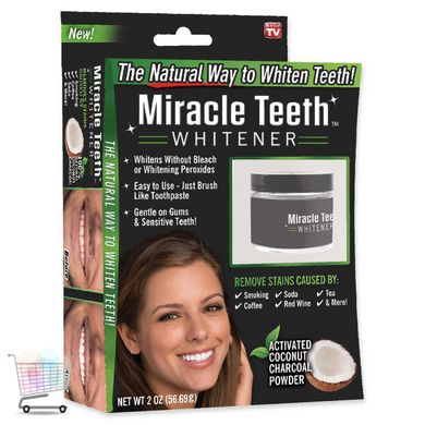 Натуральная черная зубная паста для отбеливания зубов Miracle Teeth Whitener