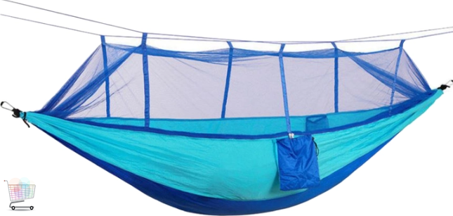 Туристический подвесной гамак с антимоскитной сеткой, 260х130 см