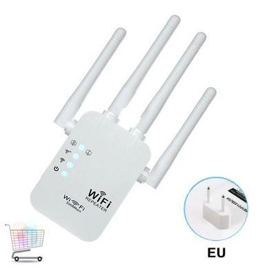 Ретранслятор Wi-Fi сигнала 2.4G с усиленным покрытием и 6 антеннами ∙ Усилитель Wi-Fi сети 300 Мбит/с для дома и офиса