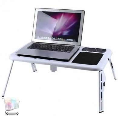 Подставка-столик E-Table LD09 &bull; Компактный стол для ноутбука и гаджетов с вентиляцией и USB-кулерами