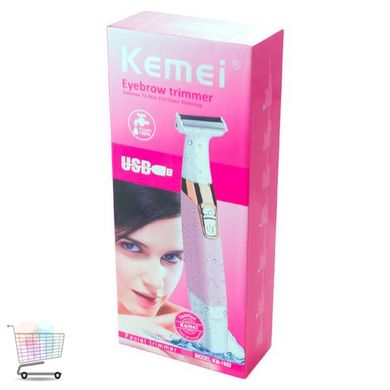 Женский беспроводной триммер – бритва для удаления волос на теле, лице, в зоне бикини Kemei KM-1900 с насадками