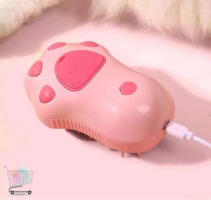 Паровая щетка для вычесывания шерсти Cat's Paw Pet Spa с распылителем · USB зарядка