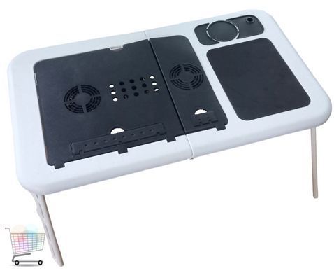 Подставка-столик E-Table LD09 &bull; Компактный стол для ноутбука и гаджетов с вентиляцией и USB-кулерами