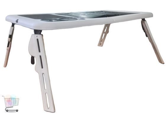 Подставка-столик E-Table LD09 &bull; Компактный стол для ноутбука и гаджетов с вентиляцией и USB-кулерами