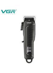 Профессиональная машинка для стрижки VGR V-683 с LED-дисплеем и USB-зарядкой &bull; Аккумуляторный триммер для волос, бороды и усов с насадками 3/6/9/12 мм и регулировкой среза 0,8&ndash;2 мм