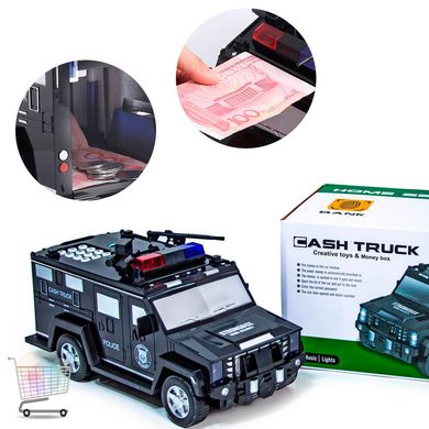 Скарбничка - сейф Поліцейська машина CASH TRUCK з кодовим замком та відбитком пальця