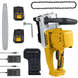 Беспроводная цепная электропила Electric SAW 16&Prime; с двумя аккумуляторами жёлтая &bull; Садовая аккумуляторная пила Electric SAW с шиной 40 см и 2 АКБ жёлтая