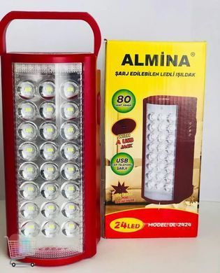 Переносной фонарь Almina 24 LED с повербанком &bull; Портативный аккумуляторный светодиодный фонарь с повербанком для кемпинга и аварийных ситуаций