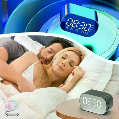Портативная Bluetooth колонка S15 BT с электронными часами и будильником ∙ Беспроводная мини-акустика с FM-радио, LED-дисплеем и поддержкой microSD