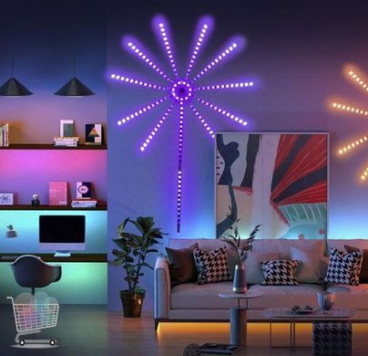 Світлодіодна RGB стрічка Феєрверк з пультом та Bluetooth від USB ∙ Новорічний світильник 28Key Kit BT