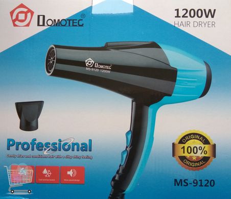 Фен для волос Domotec MS 9120 1200W, 2 скорости, 2 температурных режима CG23 PR3