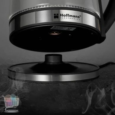 Стеклянный электрочайник Hoffmans 2,2L HM-2515 &bull; Электрический чайник 1800W для быстрого кипячения воды, чая и кофе