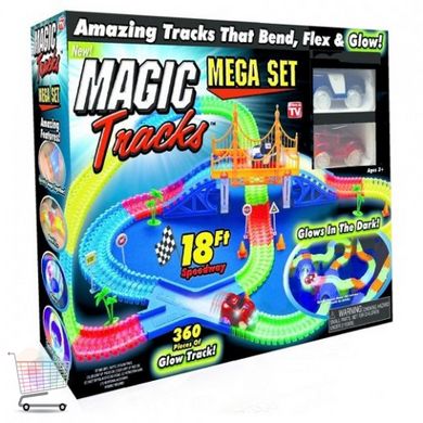Детский набор MAGIC TRACKS 360 Mega Set Гибкая игрушечная дорога - автотрек конструктор + 2 машинки