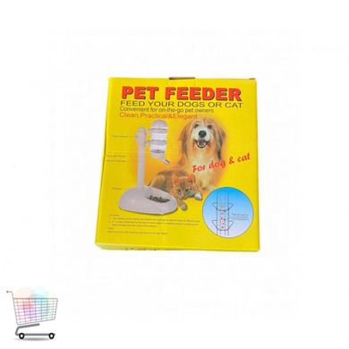 Миска – кормушка с автоматической поилкой Сухие Усы Pet Feeder 2 в 1 для домашних животных