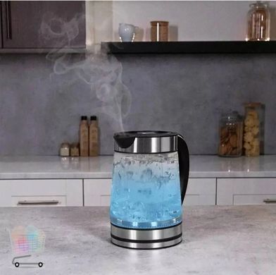 Стеклянный электрочайник Hoffmans 2,2L HM-2515 &bull; Электрический чайник 1800W для быстрого кипячения воды, чая и кофе