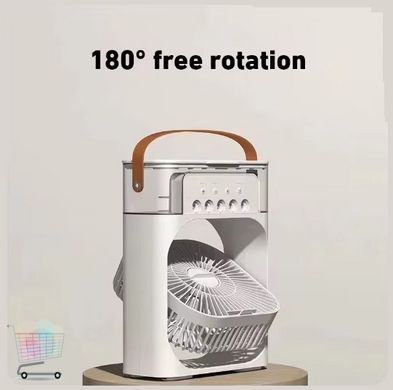 Портативний вентилятор Air Cooler Fan з функцією зволожувача · Міні кондиціонер з відділенням для льоду · Вентилятор-зволожувач з підсвічуванням