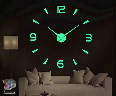 Великий настінний 3D розбірний годинник, що світиться в темряві 'Зроби сам' ∙ діаметр від 70 до 150 см