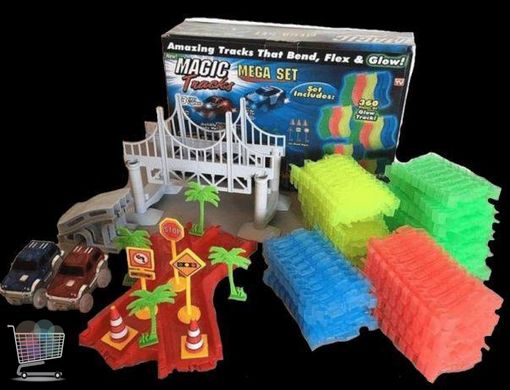 Дитячий набір MAGIC TRACKS 360 Mega Set Гнучка іграшкова дорога - автотрек конструктор + 2 машинки