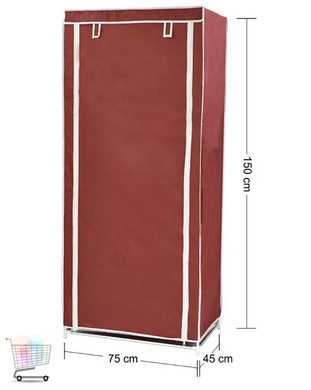 Складной тканевой шкаф на 1 секцию Storage Wardrobe 8964 Органайзер &ndash; гардероб для вещей и обуви, 150х75х45 см